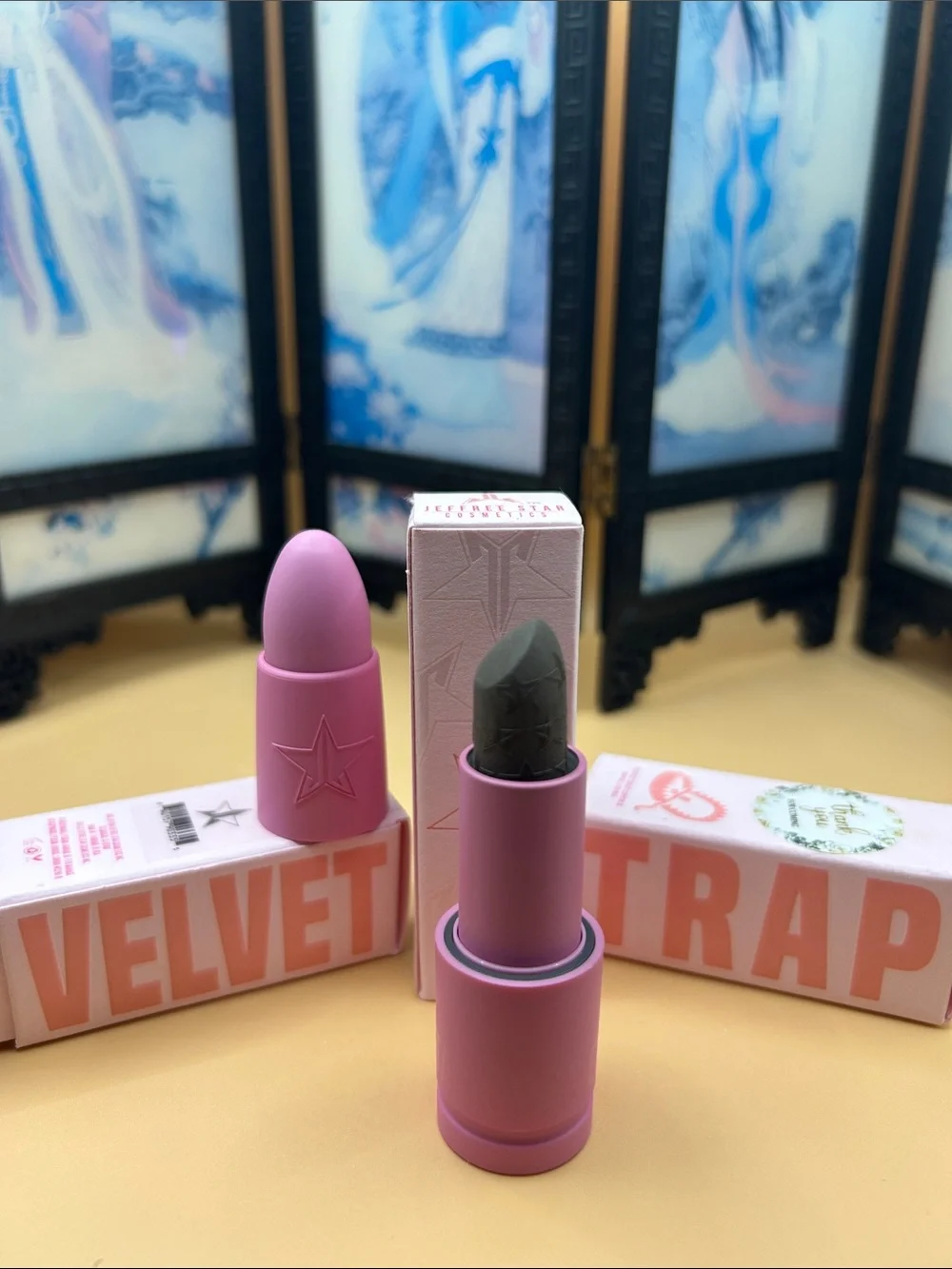 Jeffree Star Trap Velvet Matte Lipstick — Pink Packaging with Gray Bullet